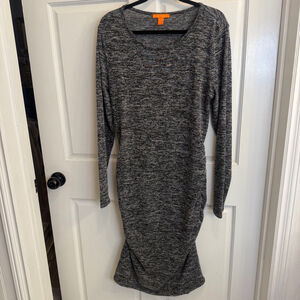 Women's Joe Fresh Gray Long Sleeve midi Dress XL.
